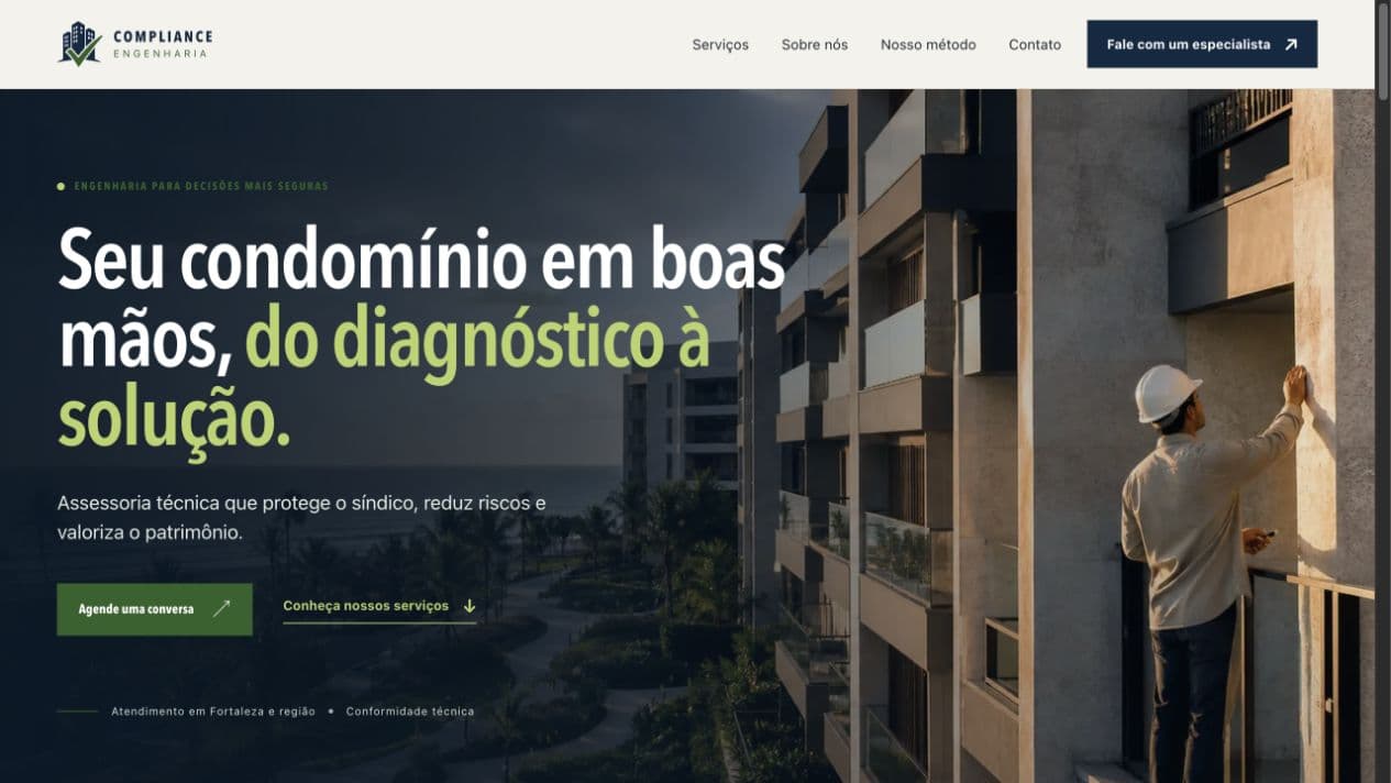 Prévia do site Compliance Engenharia